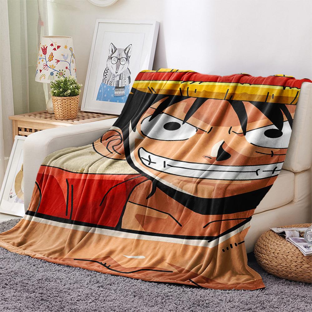 1PC Luffy D Patterned Flannel Blanket Suitable For All Seasons For Home Decor Warmth And Comfort Gifts Holiday Present