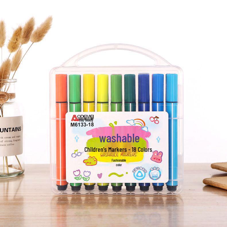 

18-Color Triangular Grip Markers for Kids - Ideal for School, Art, DIY, Journals