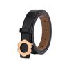 Women's Belt Summer New Flower Buckle Simple and Fashionable Retro with Jeans Black Trendy Student Decorative Belt