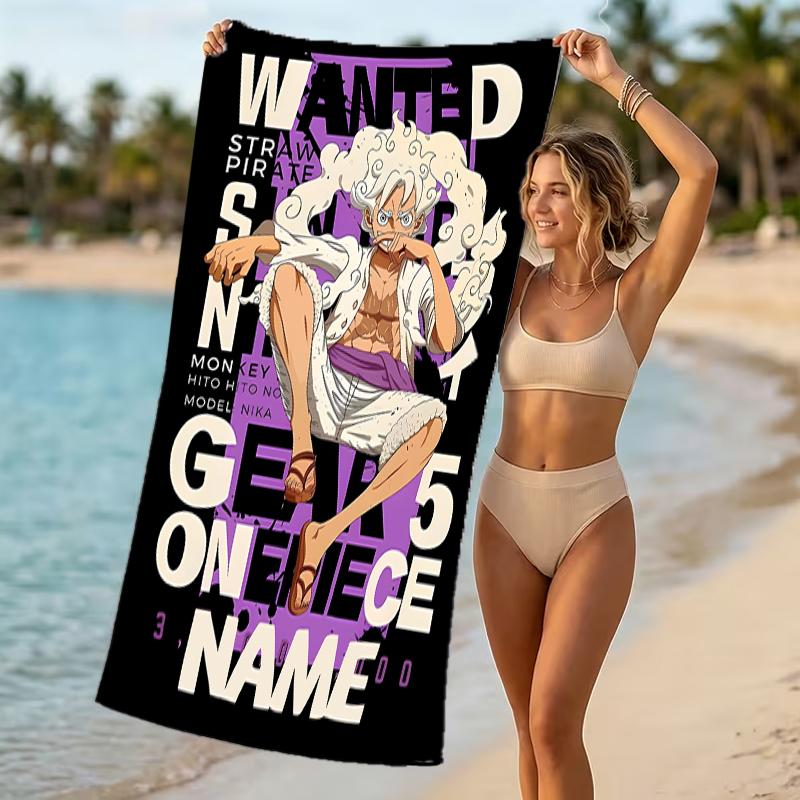 Customizable personalized beach towels Monkey D. Luffy themed designs.Suitable for the beach, yoga, sports;ideal as beach accessories