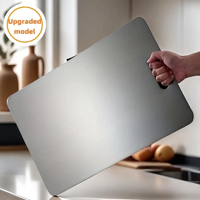 Premium Stainless Steel Double-Sided Kitchen Chopping Board - Rust-Resistant, Dishwasher Safe, Durable & Food Grade, Chopping Boards for Kitchen