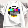 No Signal TV Test Card Unisexs Summer Fashion T Shirt Funny Tees Short Sleeve Crew Neck TShirts Cotton Plus Size Clothing Tops