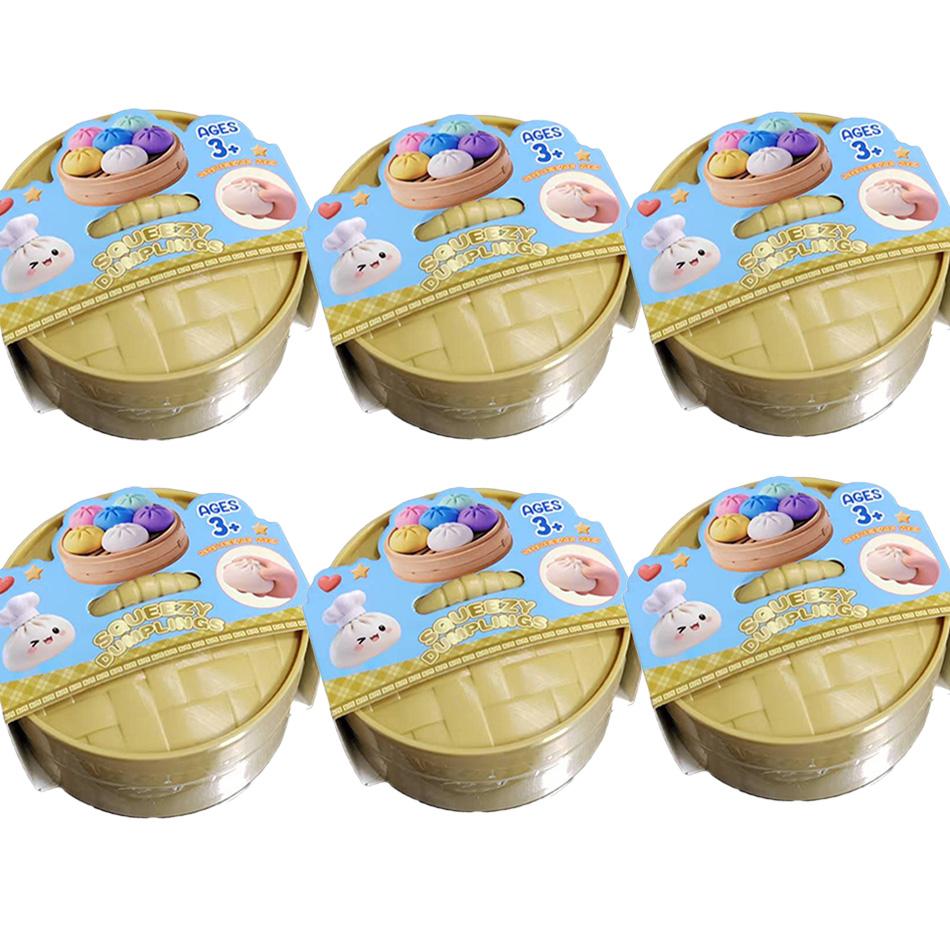Teigtaschen-Druck Teigtaschen-Squishies Niedliches buntes Brötchen-Spielzeug Langsam aufsteigendes Stressabbau Fidget-Spielzeug für Kinder Erwachsene Anti-Angst-Geschenk