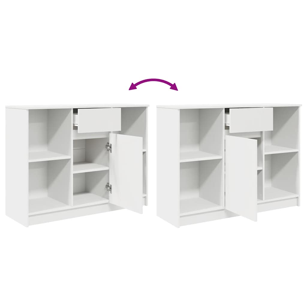 Sideboard with Drawer White 101 x 35 x 76 cm Engineered Wood
