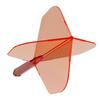 CUESOUL ROST 77 Transparent Set of Clear Red Flights with Yellow Large Size One-Piece Flights, Standard, 3, Logo, (CS-77-XB4T-L)