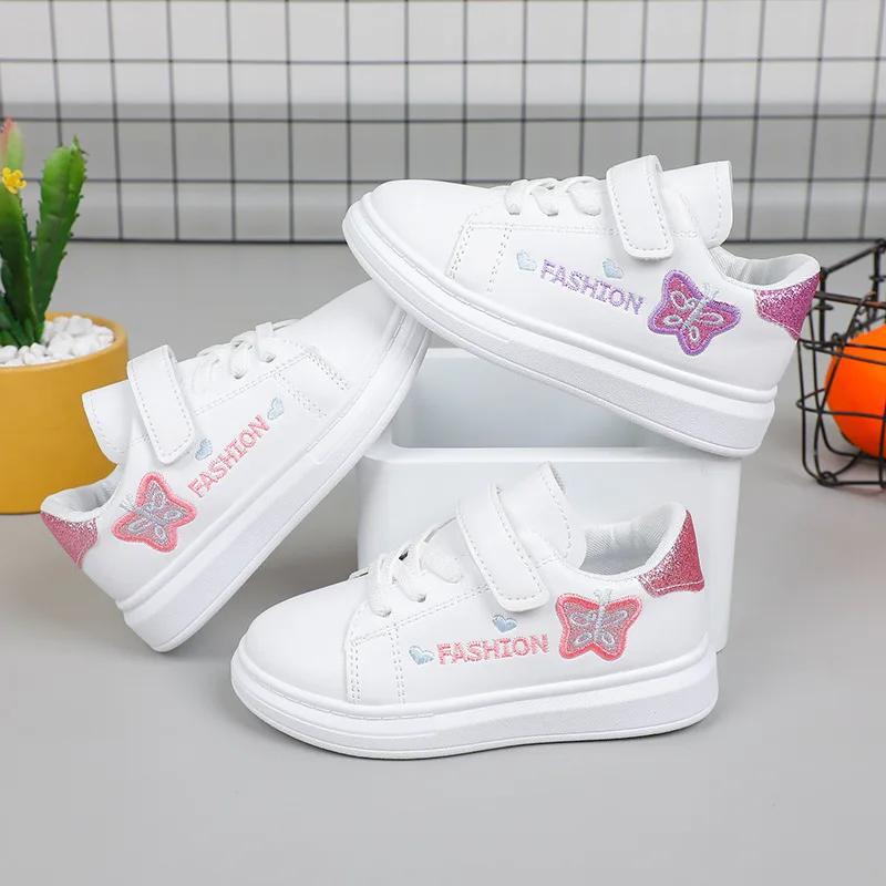 Fashion Spring Autunm Children's casual Shoes 2025 Embroidered Butterfly Fashion Styles Baby Girls Flats Shoes Kids Sneakers