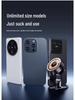 Magnetic Car Phone Holder with 15W Wireless Charger & Retractable Line, Rotating Stable Design