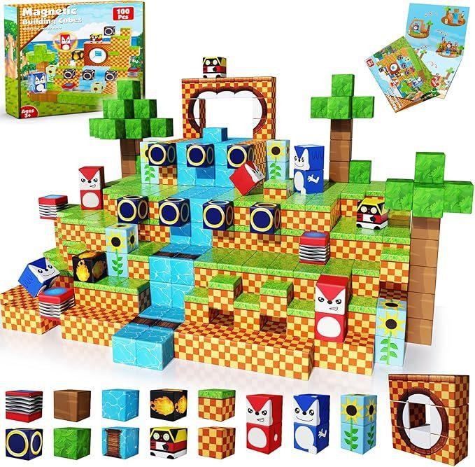 Creative Street View Magnetic Building Block Bricks Architectural Kit Diy Model Kids Tech Toy For Kid Gift
