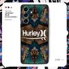 Hot Brand Hurley Phone Case For Samsung Galaxy S26 S25 S24 S23 S22 S21 S20 Plus Ultra Limited Soft Black