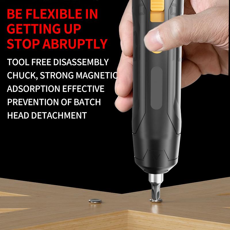 Portable Cordless Lithium Battery Screwdriver - Handheld Electric Straight Rod Tool
