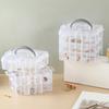 Portable Transparent Storage Box 3 Tier Jewelry Toy Display Box Adjustable Stackable Compartment Slot Plastic Organizer Box