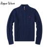 RogueWave Classic High Zip Knitted Sweater Youth Trend Long Sleeve for Autumn Daily Wear