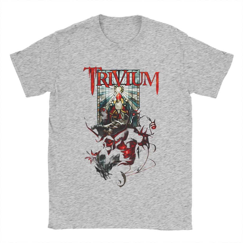 Vtg Trivium Band Men T Shirts  Fashion Tees Short Sleeve Round Collar TShirt 100 Cotton Printing Clothing