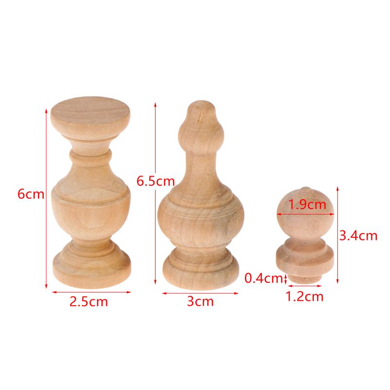 4 Bucăți Balustri Mici din Lemn Masiv pentru Pod Pentru Decor Acasă Proiecte Artizanale Stabilizatori de Mobilier Artizanat din Lemn Dining