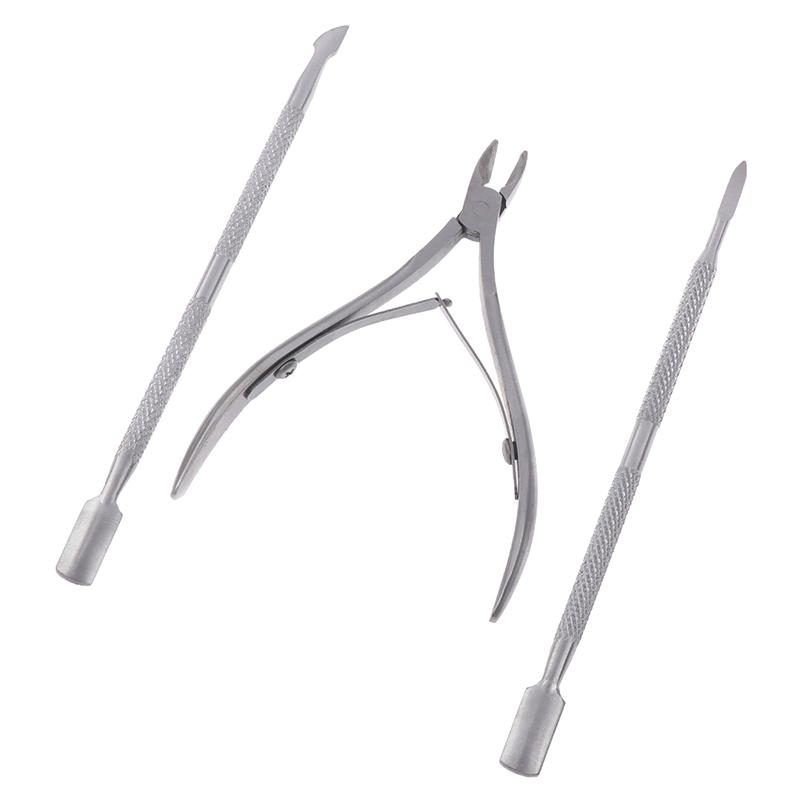 3Pcs/Lot Set With Cuticle Scissor&Pushers For Art Beauty Kit Tool