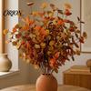Long Lasting Faux Leaf Branches Fall Eucalyptus Stems, Artificial Leaves, Fake Greenery Branches, Thanksgiving Harvest Home Decor Flowers for Wedding