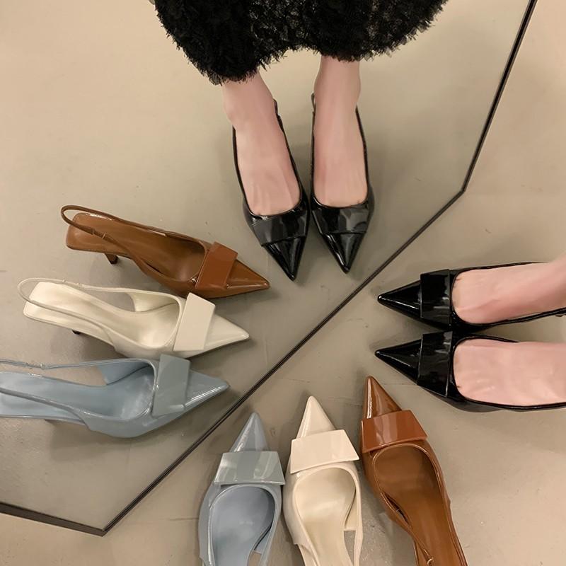 Fashion French Temperament High-heeled Sandals Women's Summer New Pointed Toe Shallow Mouth One-band Non-slip Stiletto Shoes