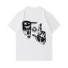Men's 100% Cotton Short Sleeve O-Neck T-shirt, Creative Hand Gesture One Eye Weird Art Print Casual Comfortable Lightweight Daily Wear Graphic Tee for