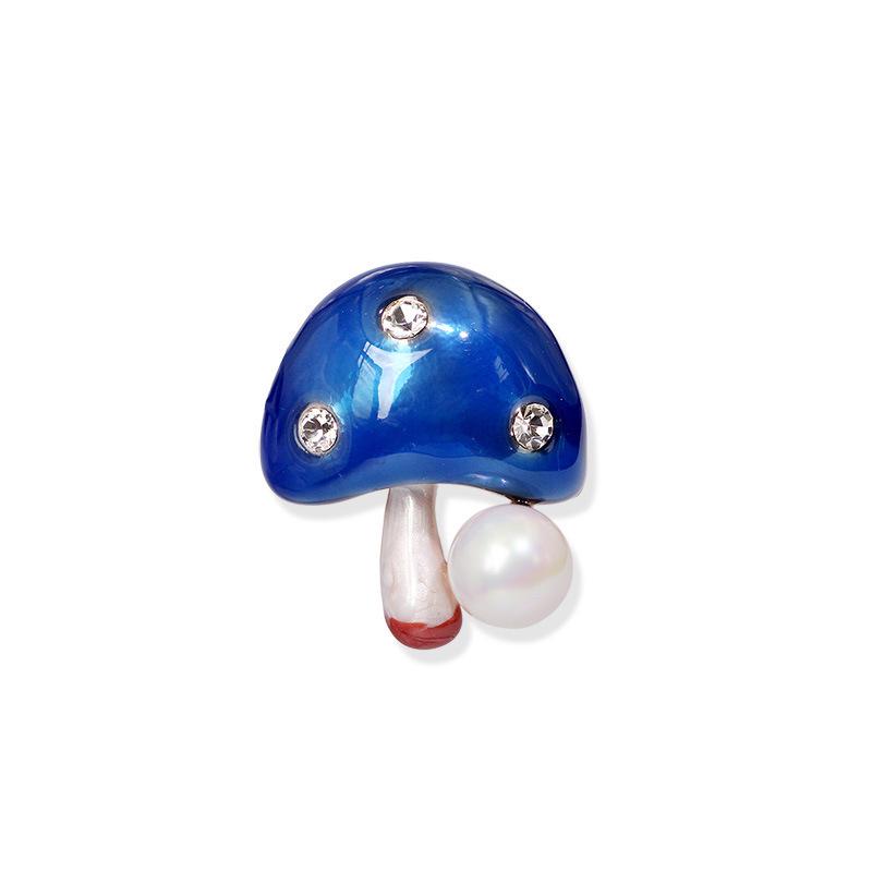 Pearl  Rhinestone Mushroom Brooch Pin for Women – Elegant Shirt or Corsage Accessory