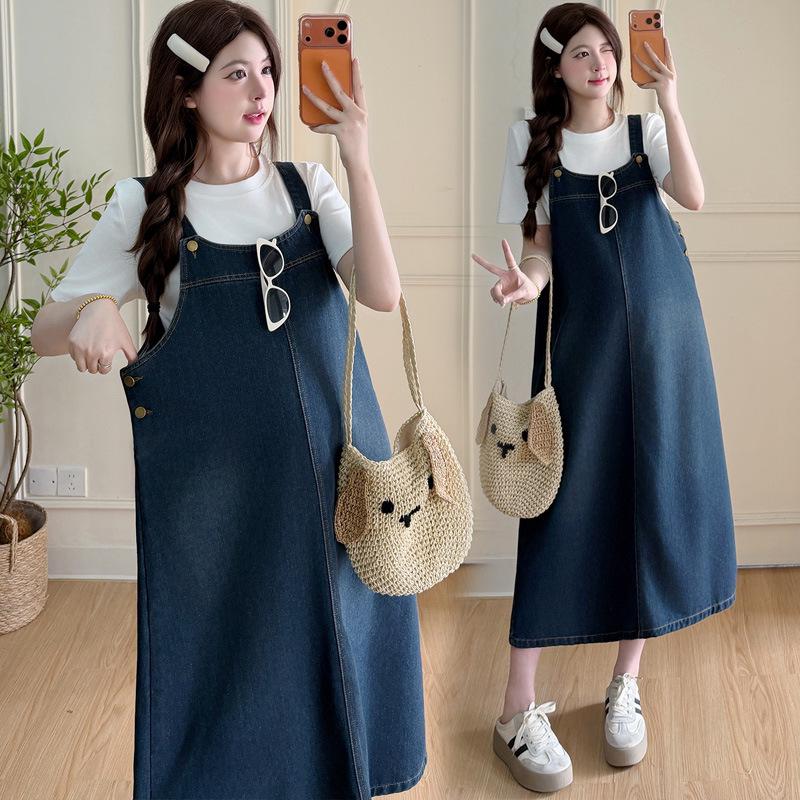 Korean Style Maternity Denim Overalls - Casual Summer Fashion Set