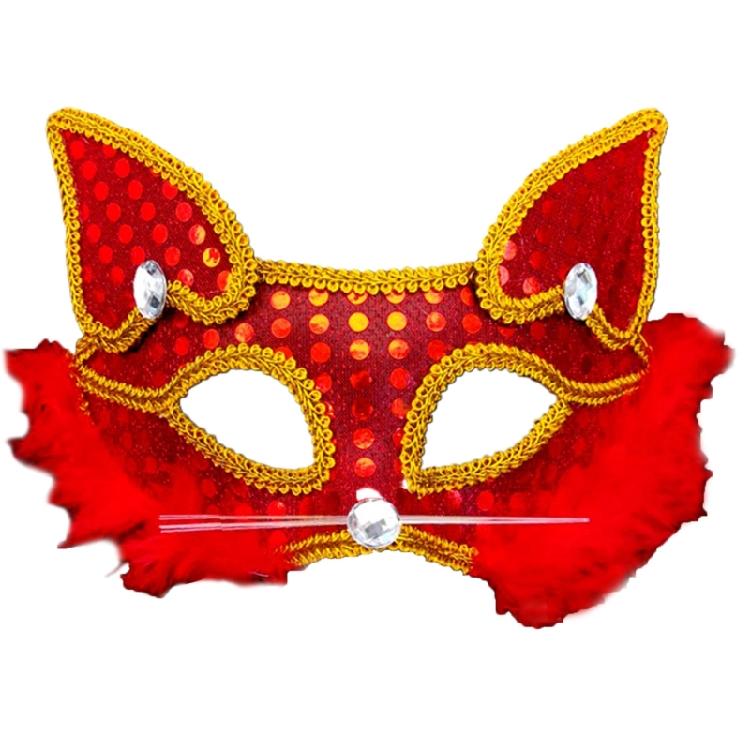Masquerade Mask Foxes Mask Halloween Costume Mask Sequins Cats Mask Half Face Mask for Party