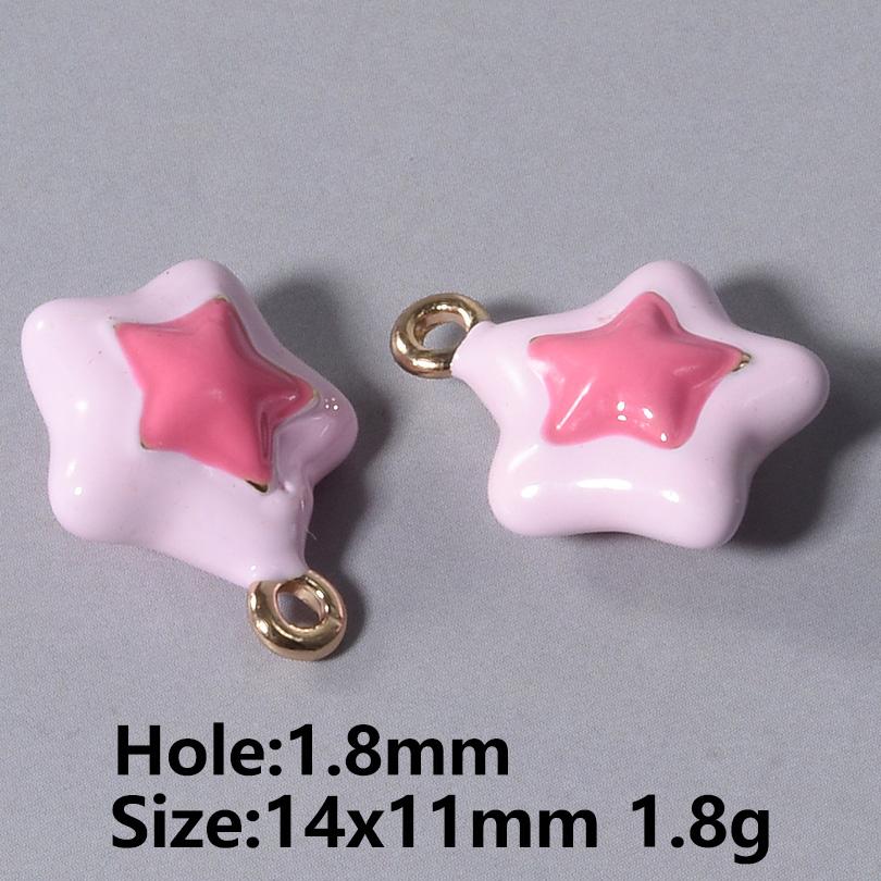 5/15pcs/Lot Cute Girl Pendant Enamel Cherry Rabbit Star Charms For Jewelry Making Supplies 3D Charm In Bulk DIY Earring Keychain