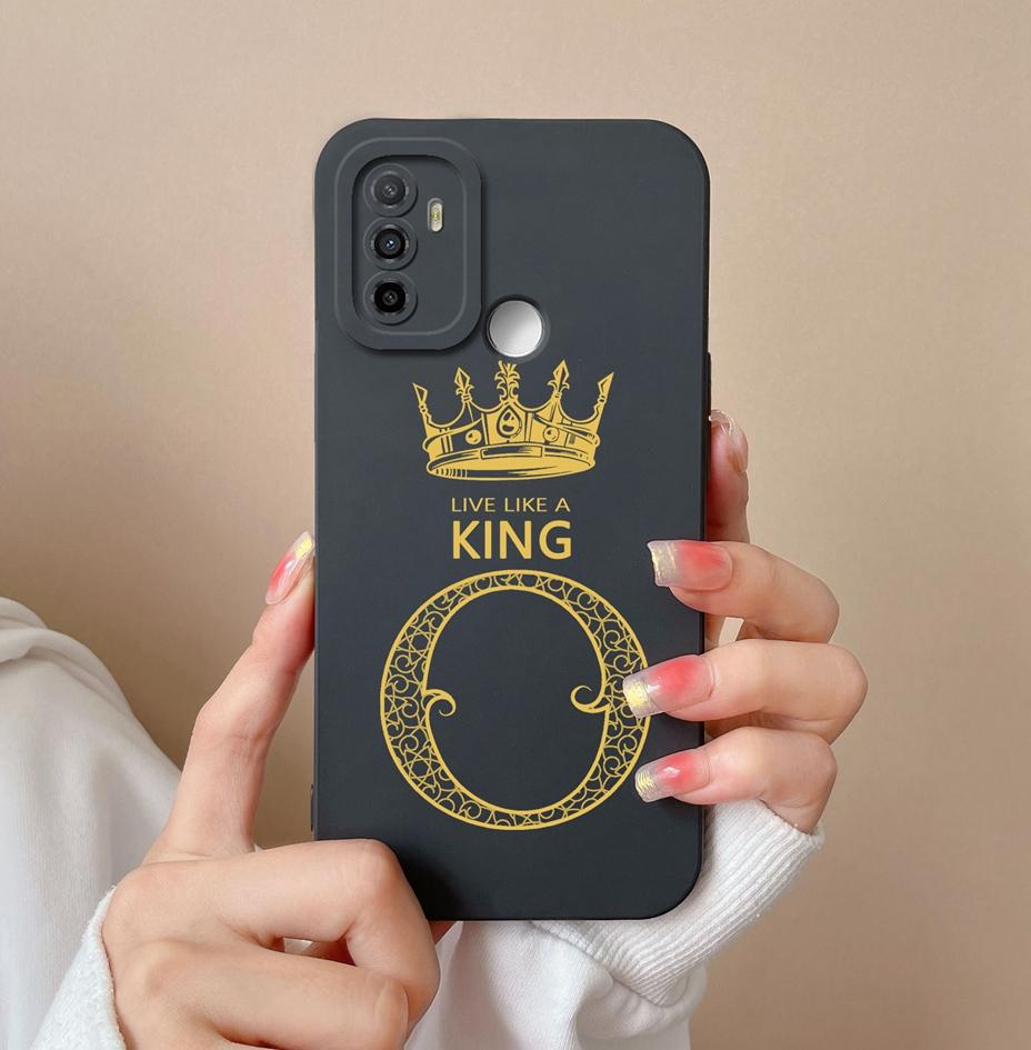 For OPPO F19 Pro+ F19S F9 F11 F15 F17 F5 F7 Case Cover Luxury Fashion Phone Bags Protective Matte Liquid Soft Silicone Crown Letters For OPPO Bumper