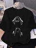Cute Funny Doodle Graphic TShirt Casual Crew Neck Short Sleeve Top for Unisex Humorous Versatile Summer Daily Fashion Tee