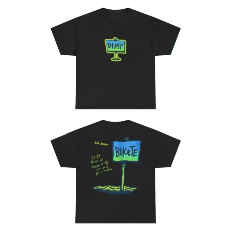 Fashion Hip Hop Clothes Zanger Bad Bunny DTMF Wereldtournee Merchandise Puur Katoenen T-shirt Voor Mannen En Vrouwen Zomer Mode Casual Korte Mouwen Shirt 4XL