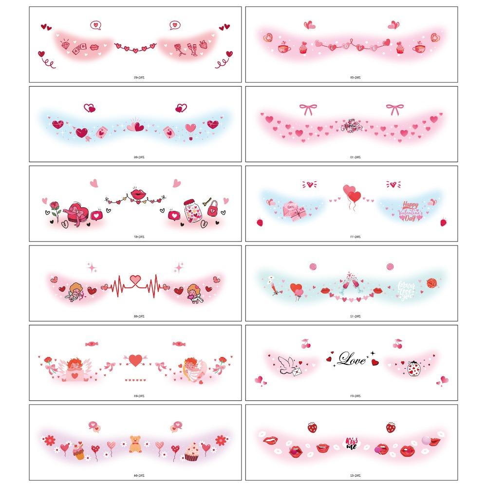 Lips Cheek Temporary Stickers Disposable Love Face Stickers Valentine's Day Tattoo Take Photos
