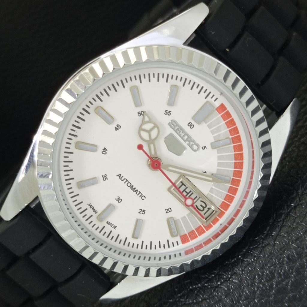 

REFURBISHED SEIKO 5 AUTOMATIC 6309A JAPAN MENS VINTAGE WHITE WATCH a441961-1
