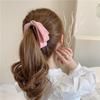 Korea Sweet Lace Pearl Women Vertical Clip Bow Banana Clip Ponytail Clip Hair Accessories