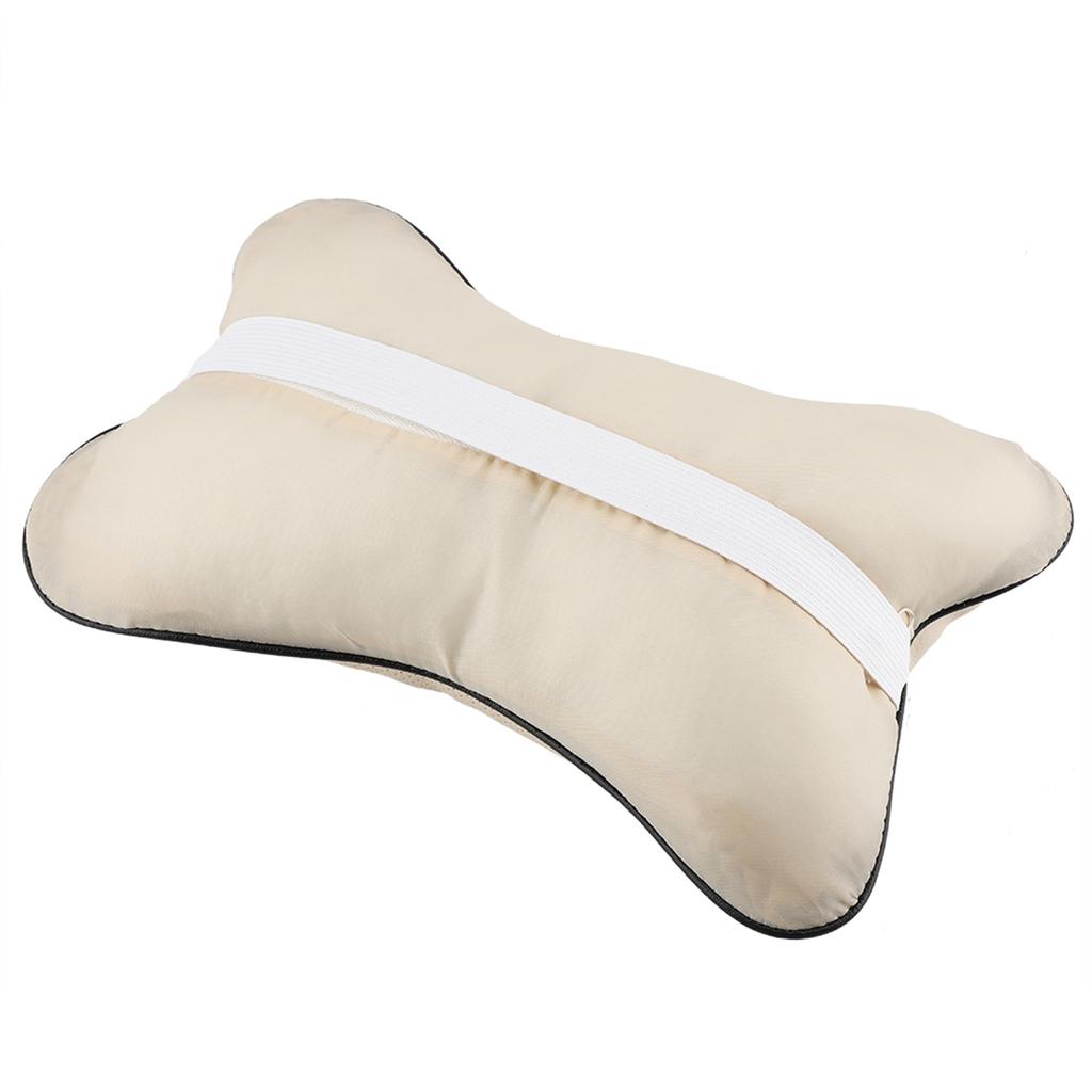 1Pc Soft Auto Car St Hdrest Pillow Brthable Hd Neck Support Cushion Pad(Beige)