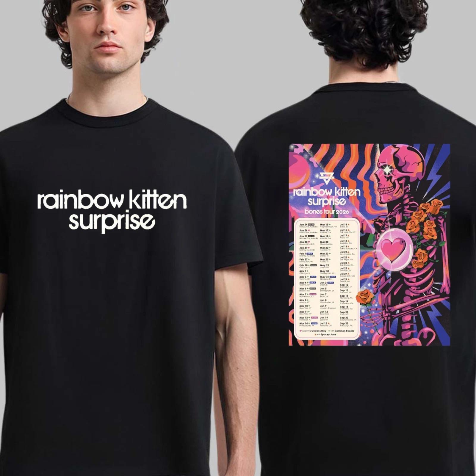 Rainbow Kitten Surprise Bones Tour 2026 Unisex T-shirt S