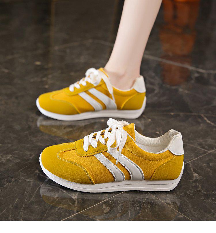 Women's White Low-Top Korean Style Spring 2025 Casual Sneakers - Breathable Leather Flats