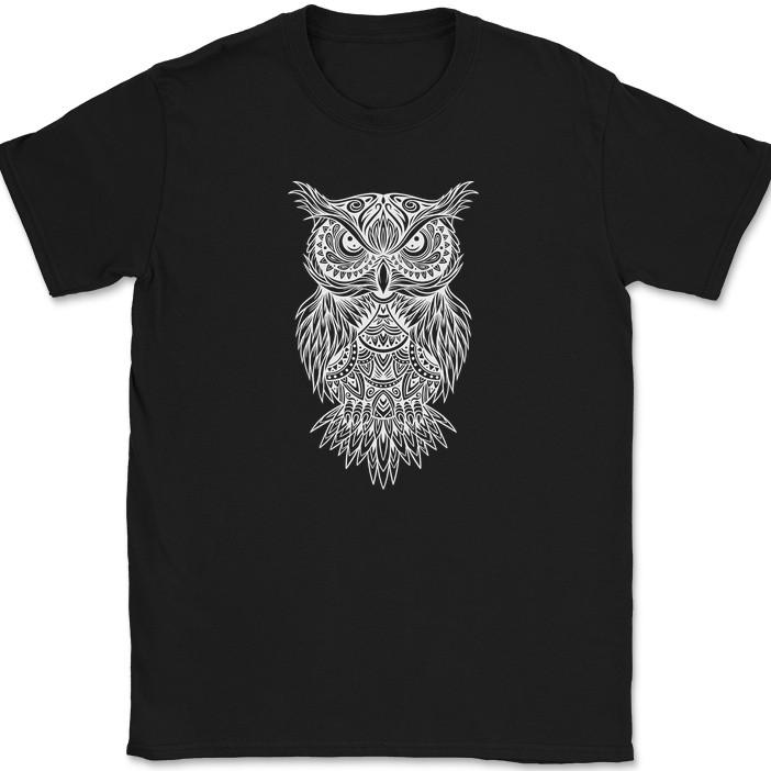 Owl Mandala T-Shirt Birds Beautiful Pattern Nature Gift Graphic Tee