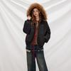 UNIFREE American Retro Hooded Padded Jacket with Fur Collar