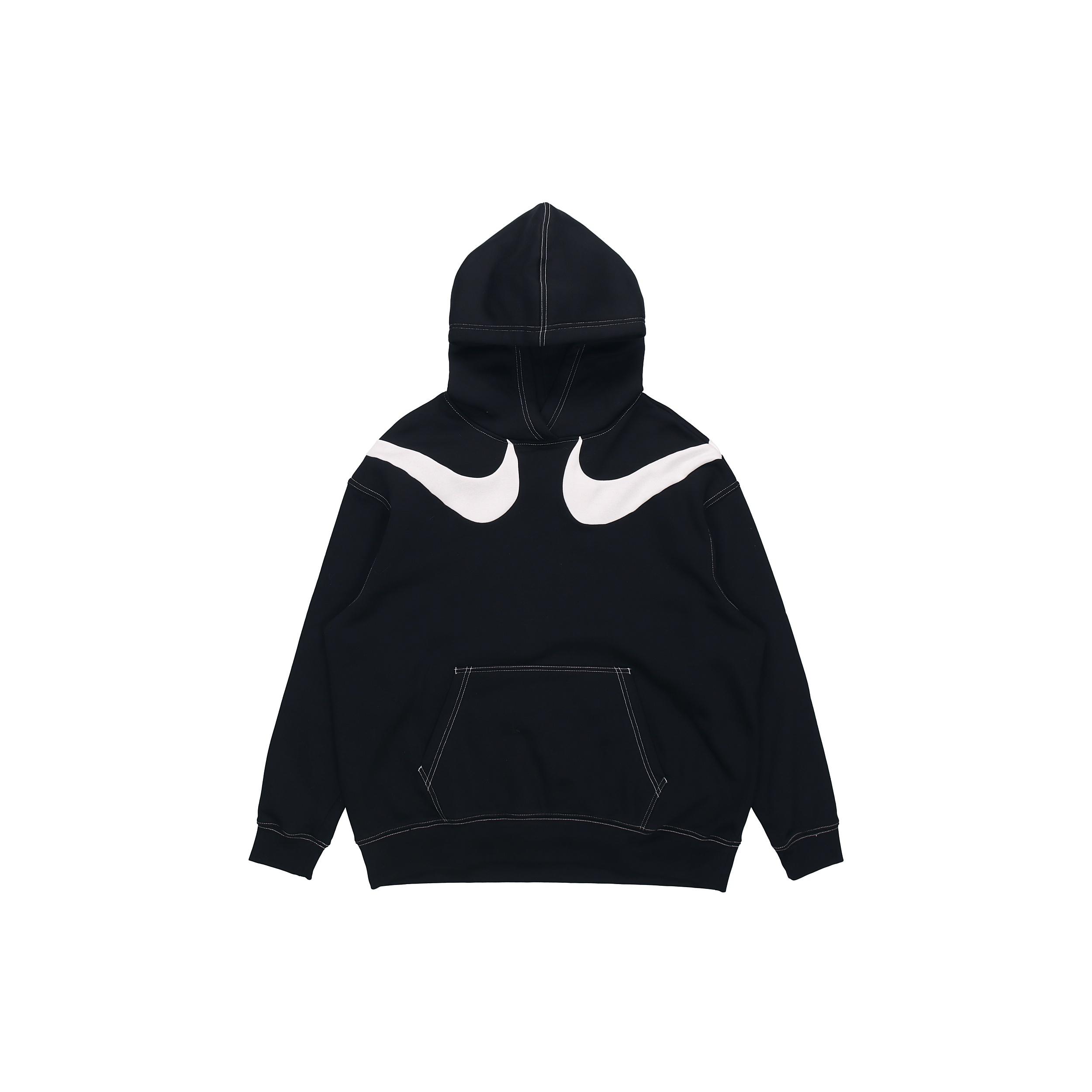 (WMNS) Nike As W Nsw Swsh Flc Gx Hoodie Casual Sports Knit Pullover Hoodie Black Women s DD5581-010 L