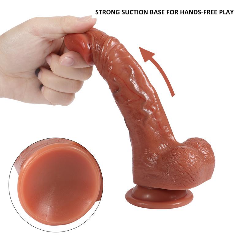Huge Silicone Dildo, Which Can Stimulate The Realistic Penis Of G-spot, Has A Powerful Suction Cup And Can Play Hands-free Games