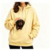 Womens Half-Zip Hooded Sweatshirt With Pet Pocket Loose Fit Fall Winter Top Small Dogs