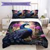 Custom Name Peacock Forest Bedding,Quilt Set Quilt Cover Pillowcase Home Birthday Gift(1 * duvet cover + 2 * pillowcase, without core)_lx