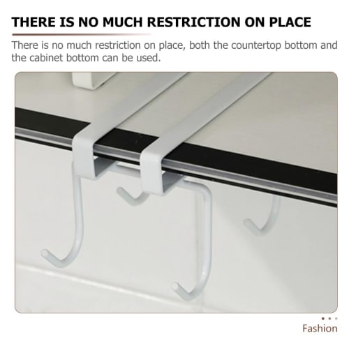 Gadpiparty 8-Piece Under-Cabinet Kitchen Hooks, Cup Hangers, Under-Cabinet Tool Hooks, Punch-Free, Mug Storage Rack, Display, Hanging Storage, Organiz