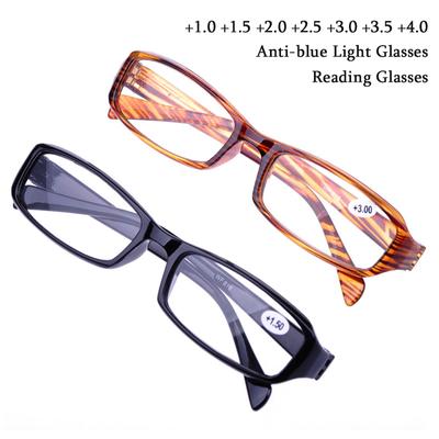 Lesebrille Männer Frauen Rechteck Rahmen Klare Linse Brillen Presbyopie Ultraleicht Dioptrien Männer Sehkraft 1,0 Bis 4,0