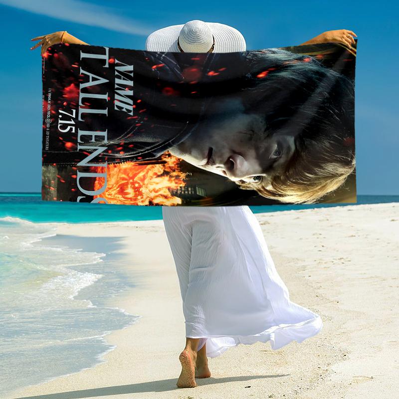 Personalized "End Saga" Beach Towel Microfiber Beach Towel Thin Absorbent for Beach Swimming Yoga Bath Sports. 0910368