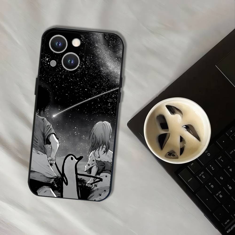 Goodnight Oyasumi Punpun Black Soft Cover Phone Case For iPhone 17,16,15,14,13,12,11,Pro,XS,Max,XR,Plus,E,SE4,Mini