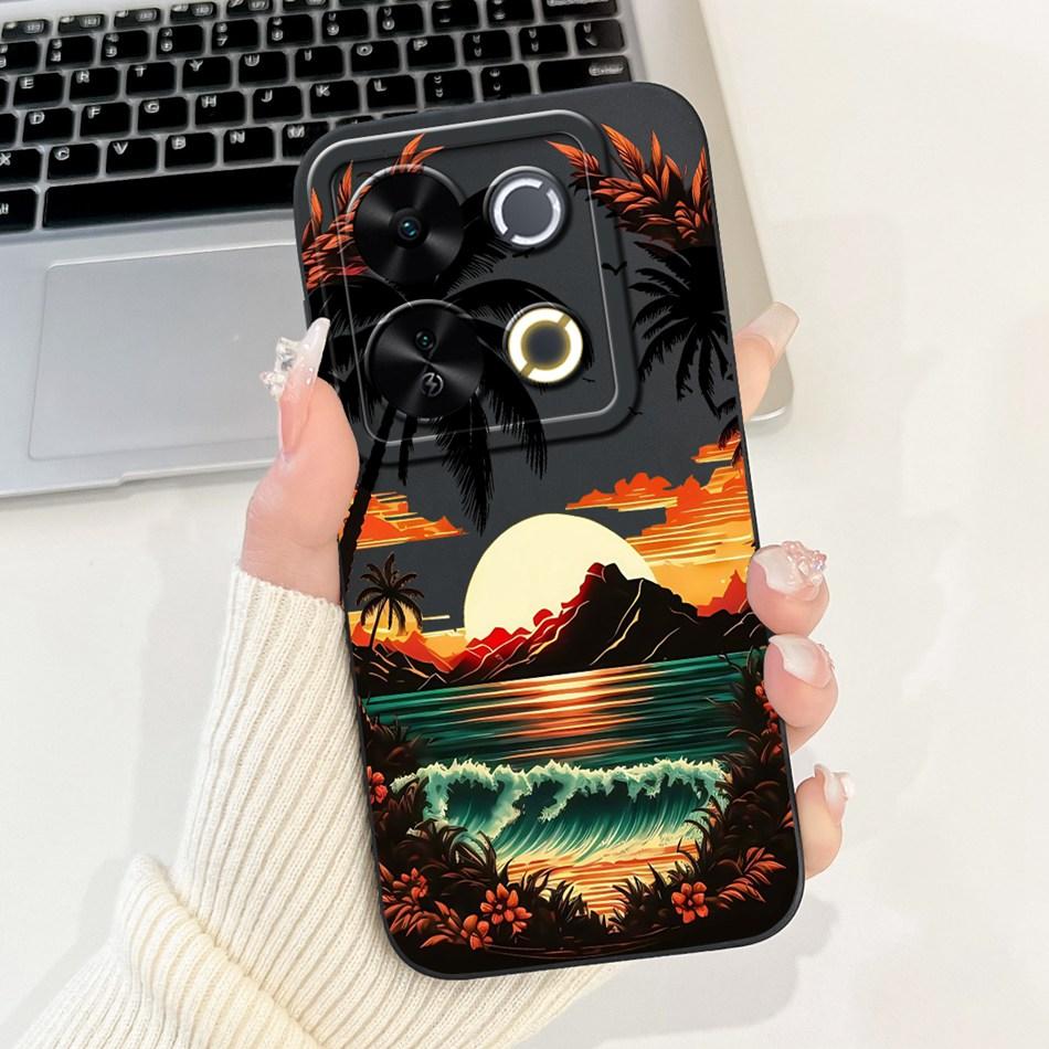 For ITEL P65 New Fashion Dusk Beach Painting Case For Itel P671L ItelP65 4G Soft Silicone Shockproof Phone Cases
