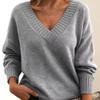2026 New Women's Pullover Sweater, Loose V-Neck, Casual Versatile Knitwear
