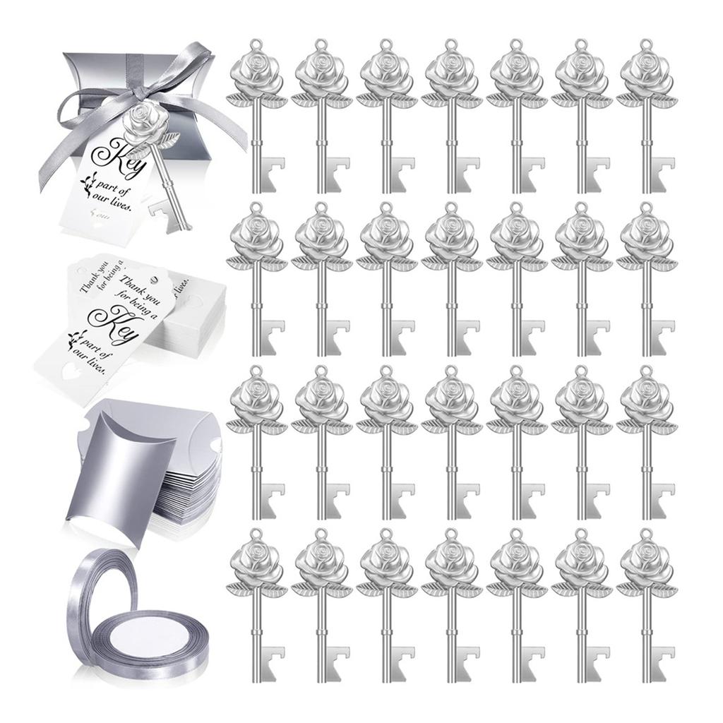 50 st Vintage Nyckel Flasköppnare Set Bröllopsgåvor Med Nyckel Flasköppnare Personliga Fest Bröllopsgåvor Set Festgåvor