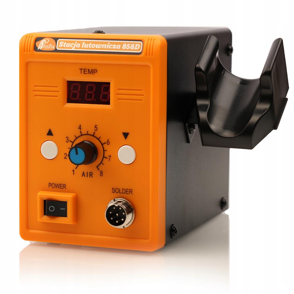 Rosfix Stacja Lutownicza Hot-Air 858D – Moc 700W | Zestaw 3 Dysz | Lutownica Precyzyjna z Potencjometrem OP60W