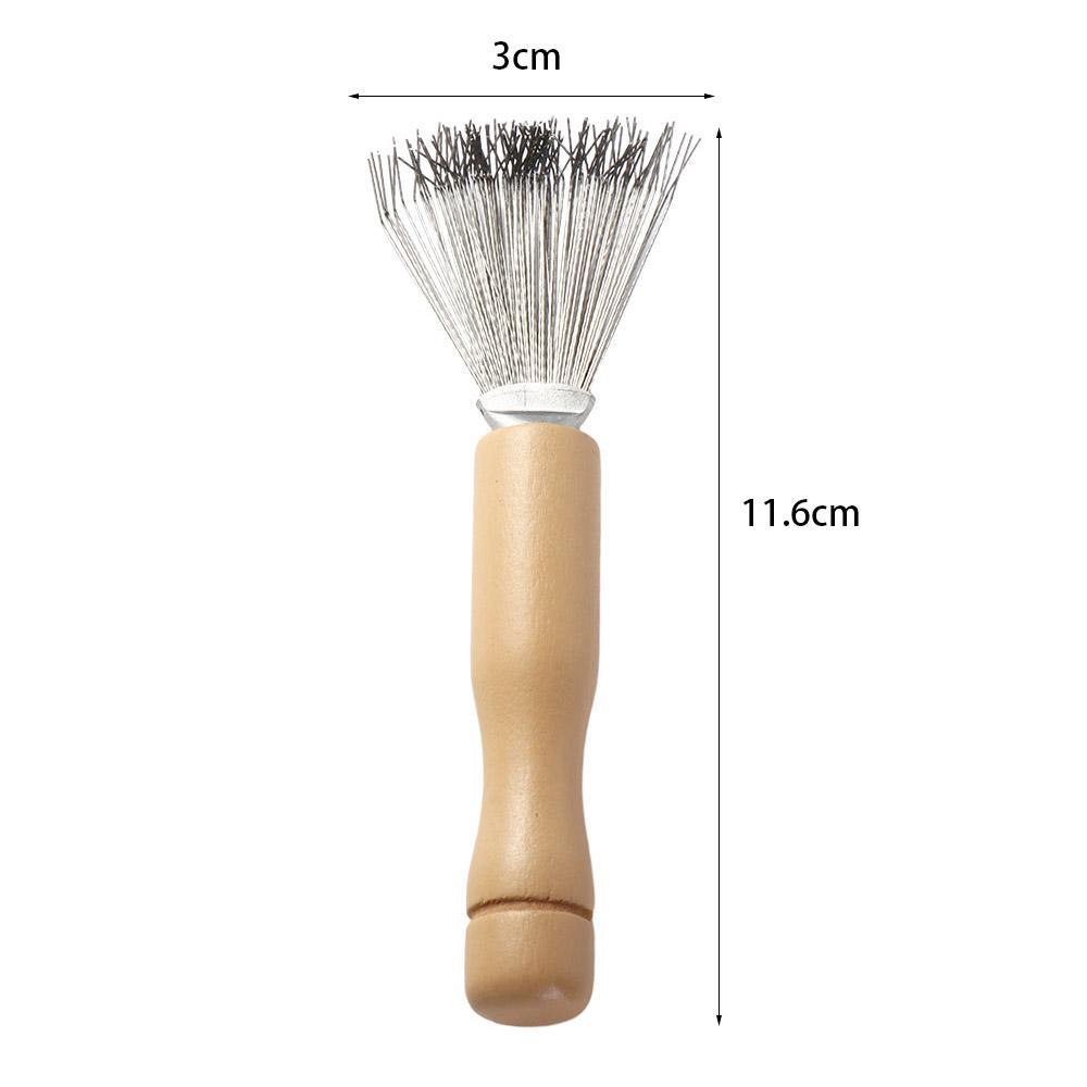 Wooden Handle Salon Rake Portable Hair Brush Cleaner Dirt Remover   Home